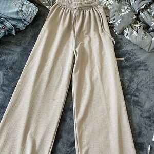 Tan wide leg pants